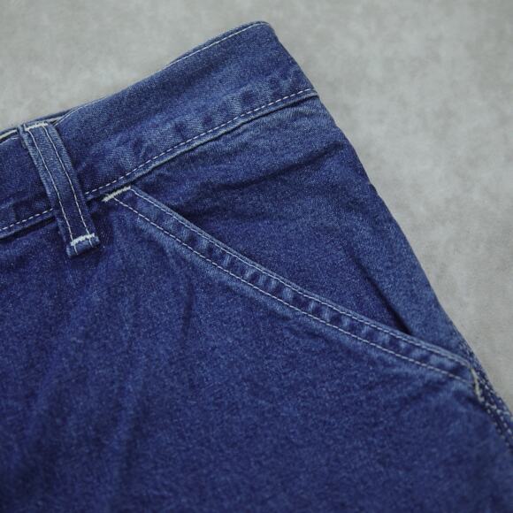 Vintage Carhartt WU1998 Dark Blue Denim Workwear Carpenter Shorts 30x7.5 - Picture 8 of 11